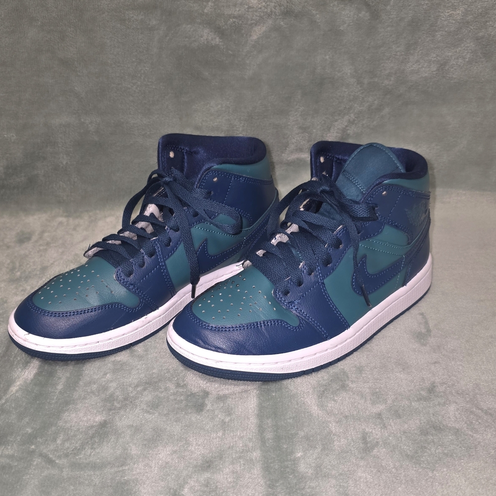 Jordan Teal and Navy High-Top Sneakers